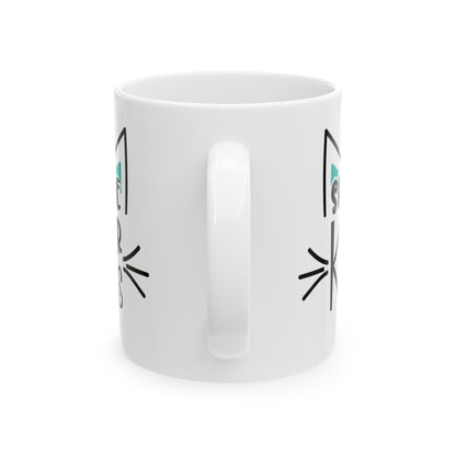 Cat Ears Ceramic Mug - "Show Me Your Kitties" Funny Cat Lover Coffee Mug 11oz   Item #289781