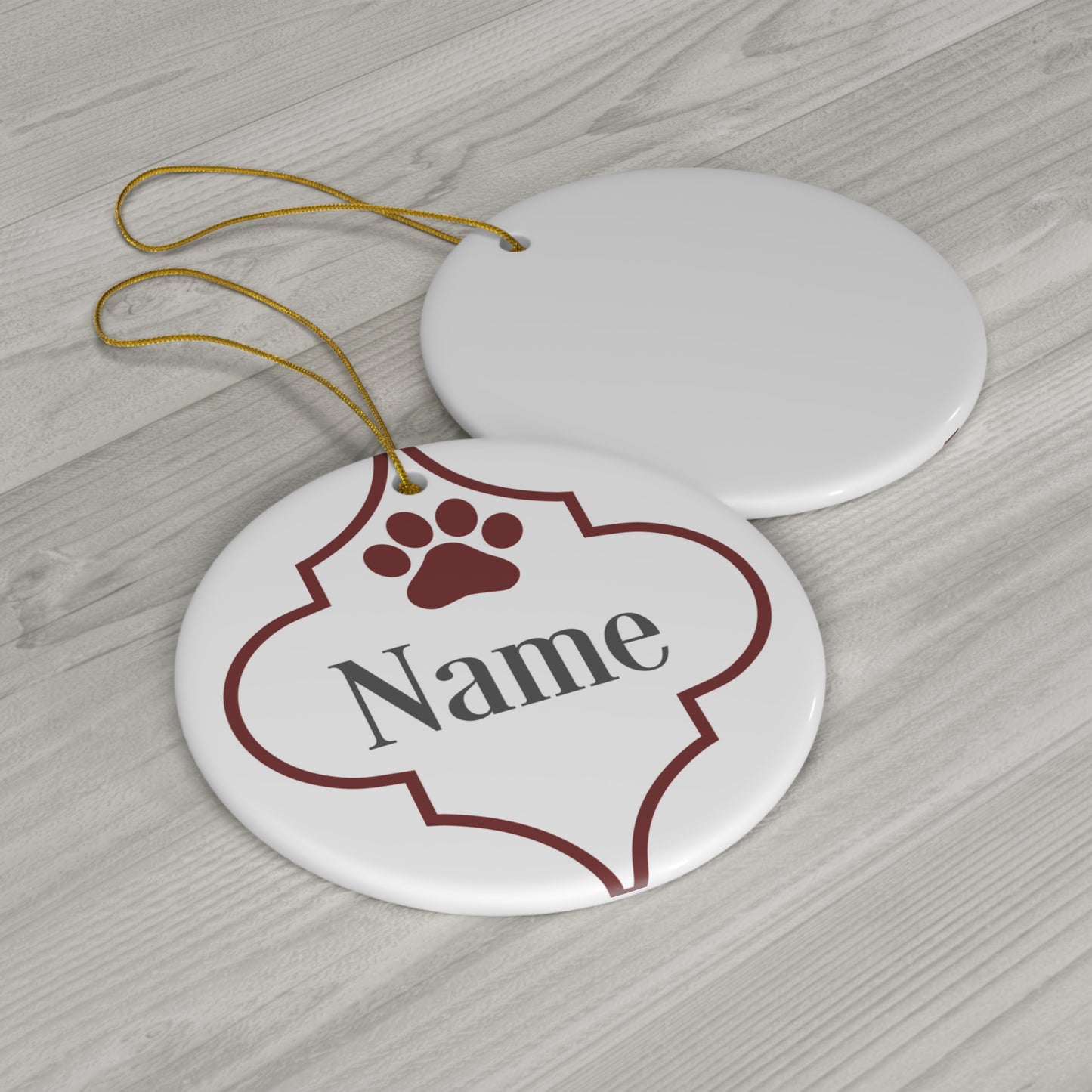 Ceramic Ornaments - Dog Paw Personalized     Item #2463343