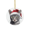 Egyptian Mau Cat With Santa Hat Ceramic Ornament     Item #5955222