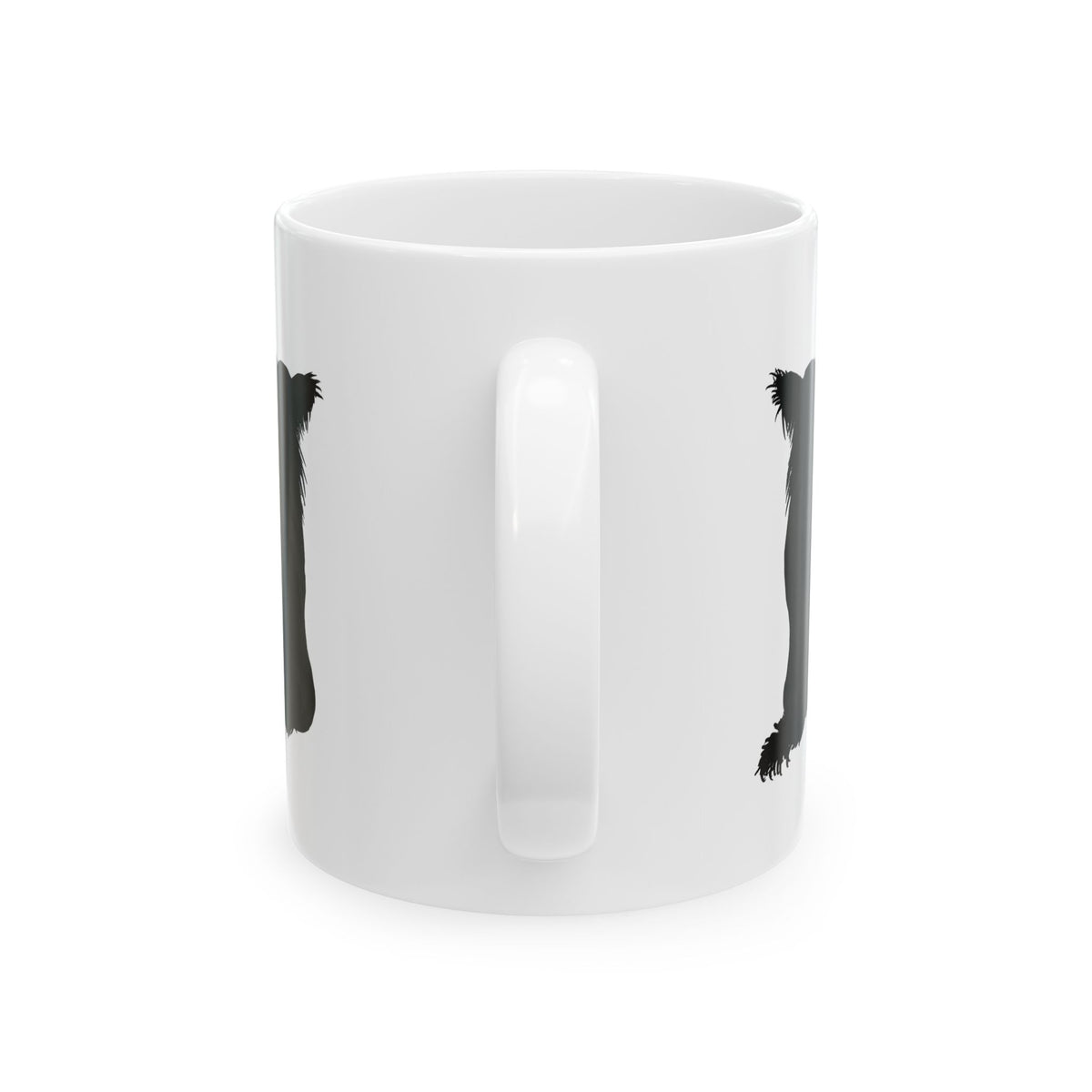 Black Dog Silhouette Mug — Cute Back-Facing Puppy Ceramic Coffee Cup  11oz    Item #459306