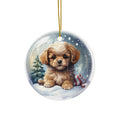 Christmas Dog Ceramic Disc Ornament               Item #5050095