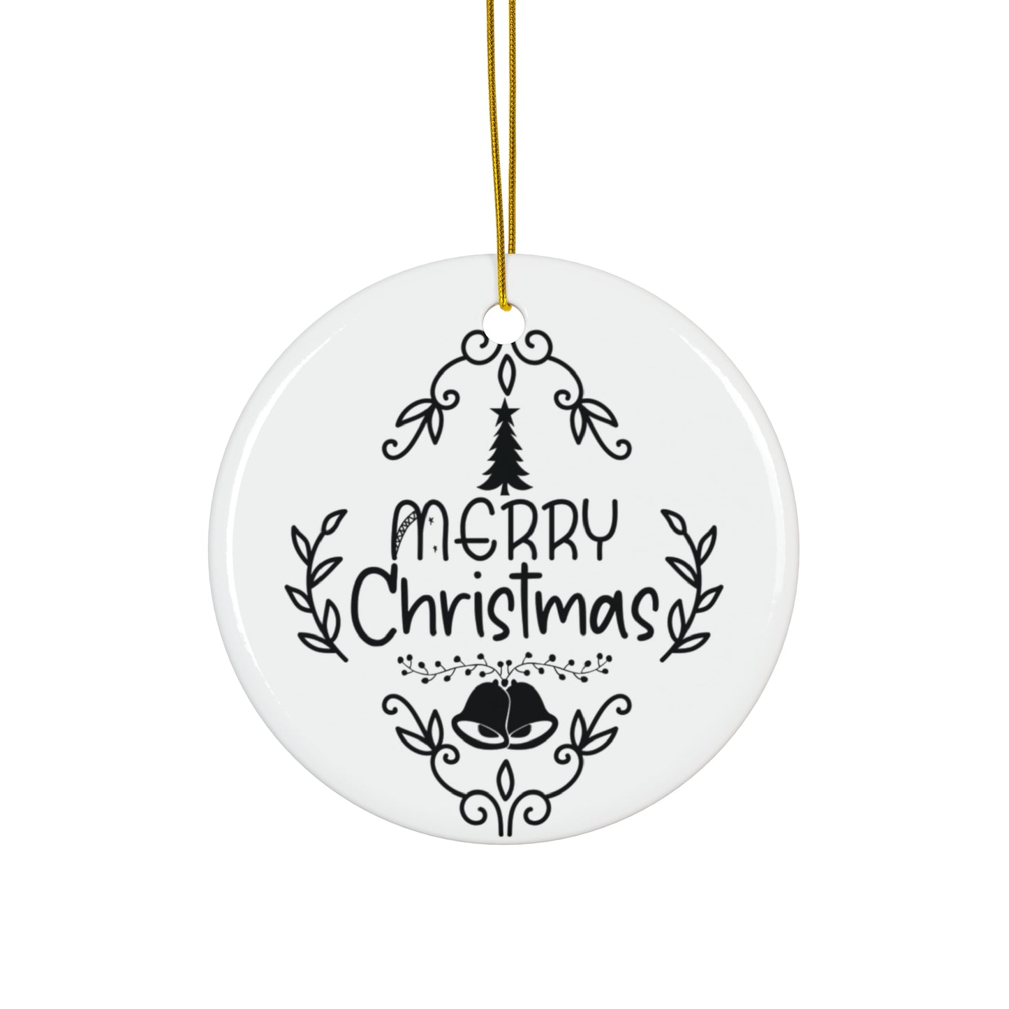 Merry Christmas Ceramic Disc Ornament       Item #7106412