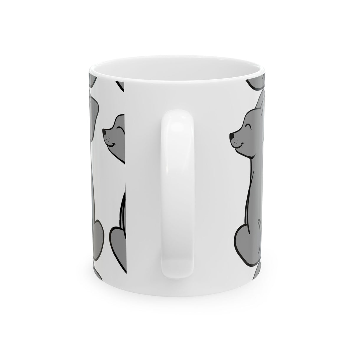 Grey Chihuahua Pattern Ceramic Mug – Cute Dog Lover Coffee Cup 11oz  Item #996852