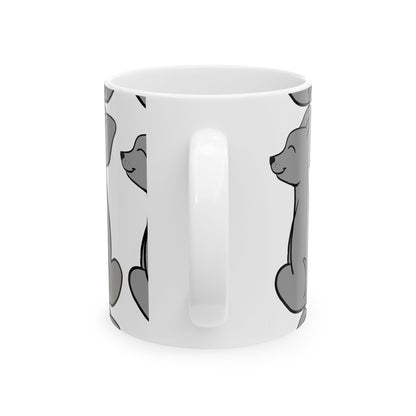 Grey Chihuahua Pattern Ceramic Mug – Cute Dog Lover Coffee Cup 11oz  Item #996852
