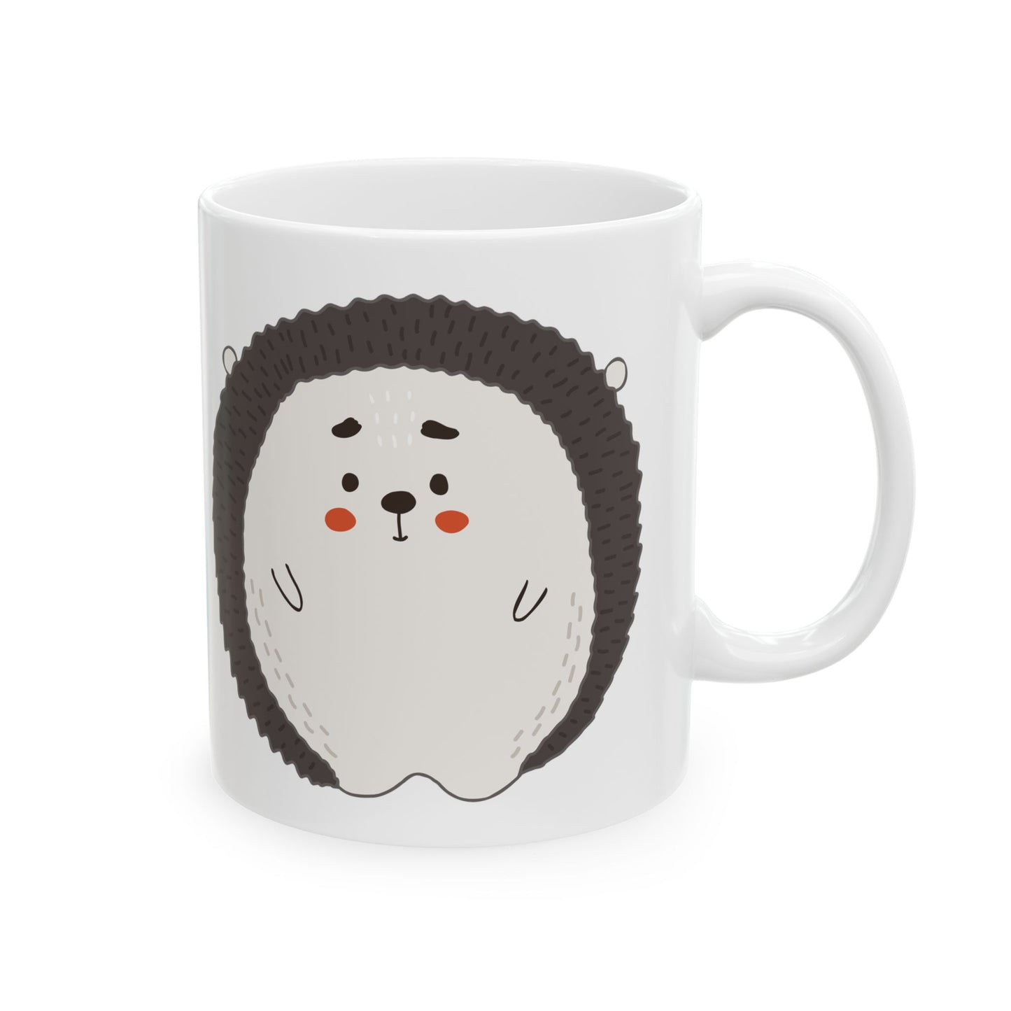 Hedgehog Ceramic Mug – Cute Minimalist Animal Coffee Cup 11oz   Item #915833