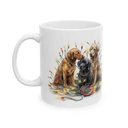 Christmas Labrador Playing With Lights Ceramic Mug 11oz  Item #374998