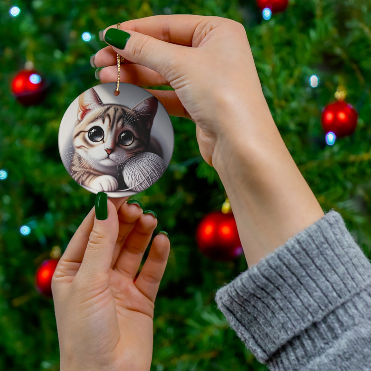 CAT CERAMIC ORNAMENT             Item #2456363