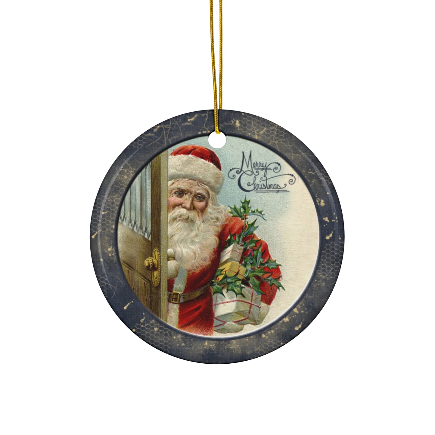 Santa Ceramic Disc Ornament     Item #2712302