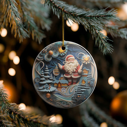 Santa Christmas Ceramic Ornament   Item #129657