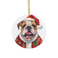 Dog With Christmas Sweater Ceramic Disc Ornament              Item #7977402