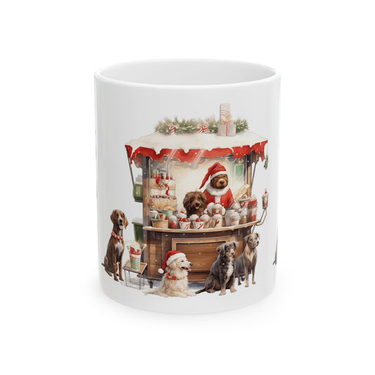 Christmas Dog Coffee Mug — Festive Santa Pup Holiday Ceramic Mug 11oz   Item #107689