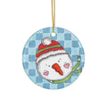 Snowman Ceramic Disc Ornament          Item #839639 - Buckshot's Bargain Barn