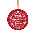 Reindeer Wreath Ceramic Disc Ornament        Item #5418873