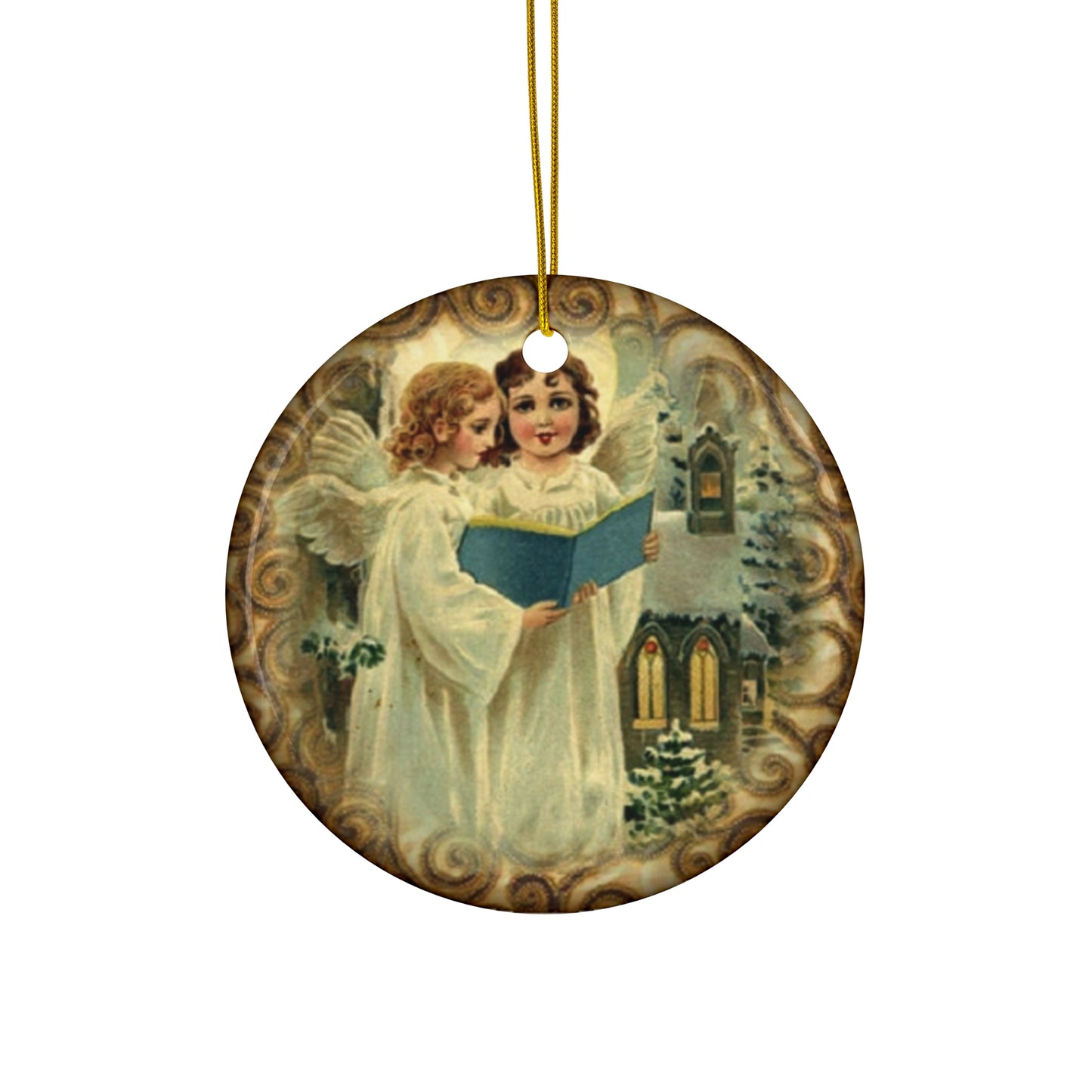 Christmas Kids Ceramic Disc Ornament         Item #3367781