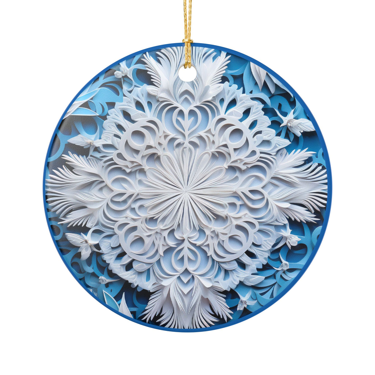 Blue Snowflake Ceramic Ornament   Item #256499