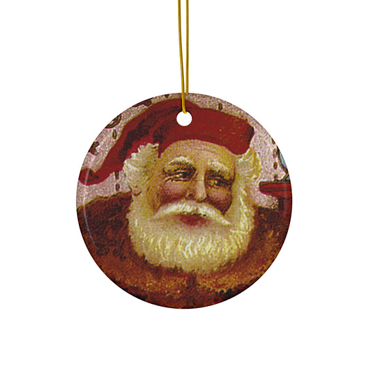 Santa Ceramic Disc Ornament         Item #9126707