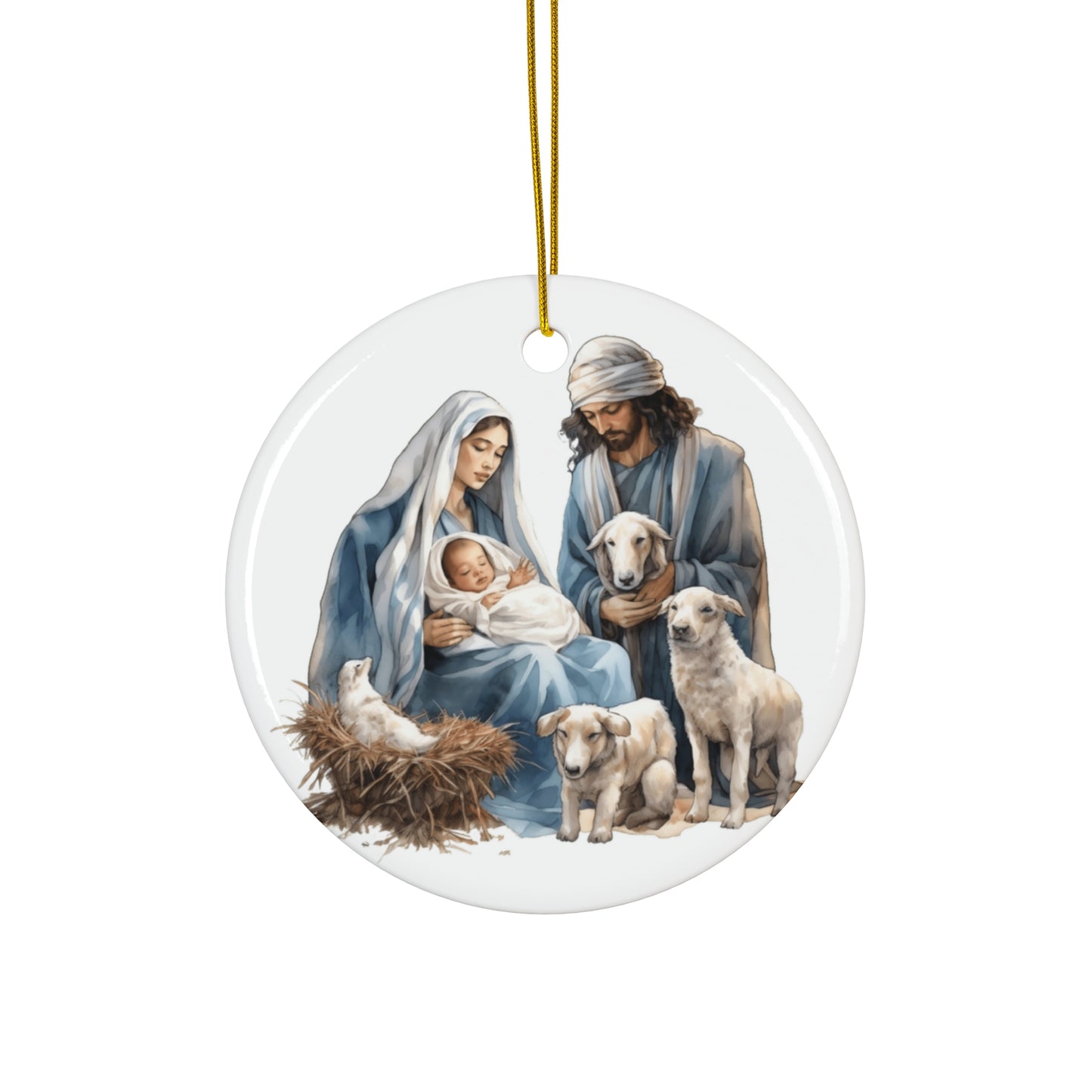 Christmas Dog Ceramic Disc Ornament             Item #6128377