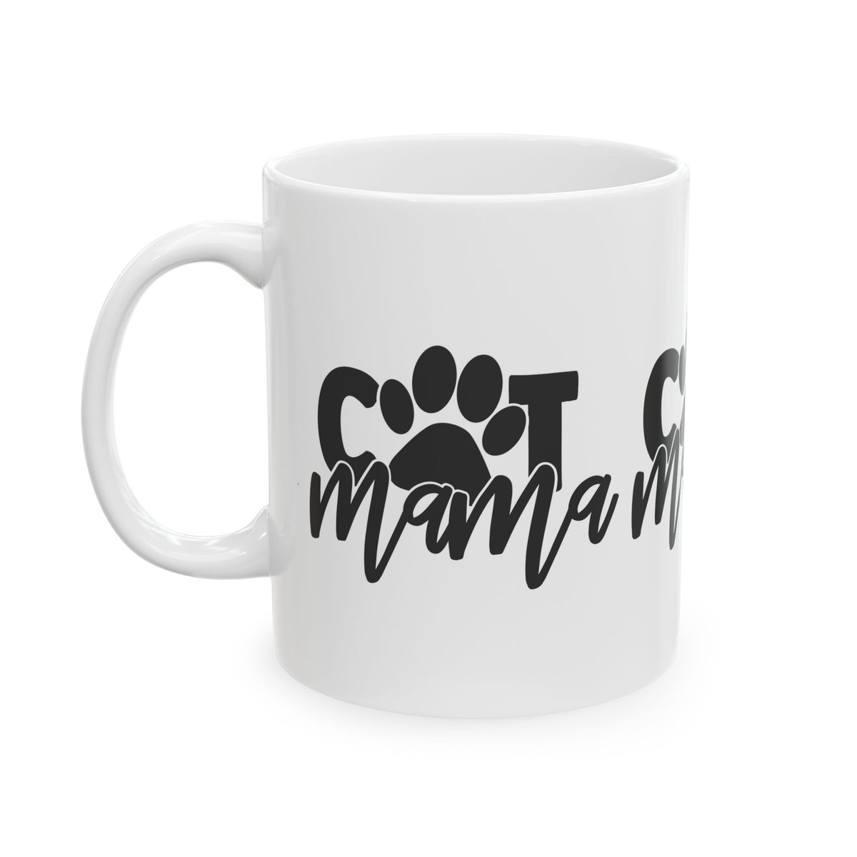 Cat Mama Ceramic Mug — Paw Print Coffee Cup 11oz   Item #530299