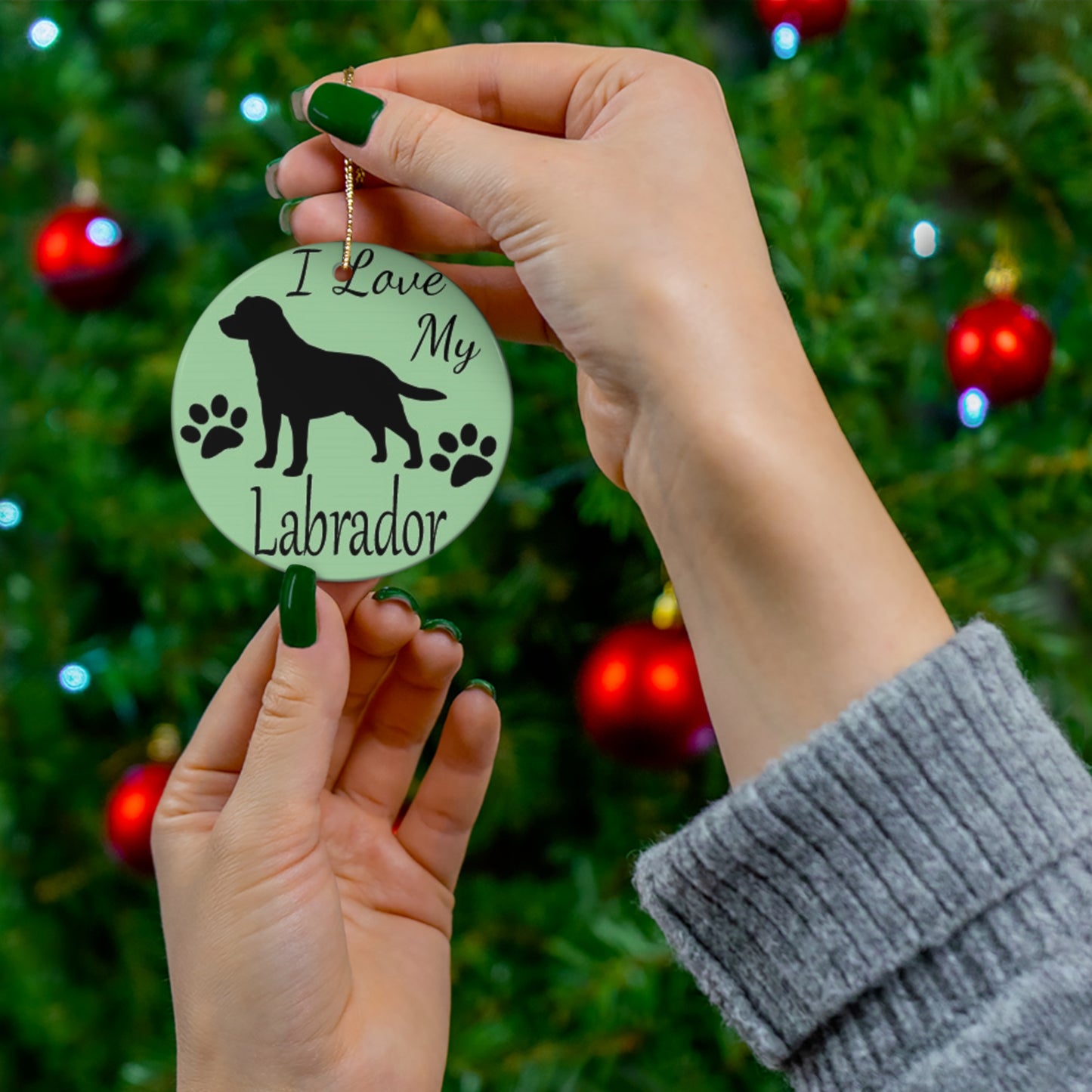 I Love My Labrador Retriever Ceramic Ornament By Santa's Creations    Item #7643315