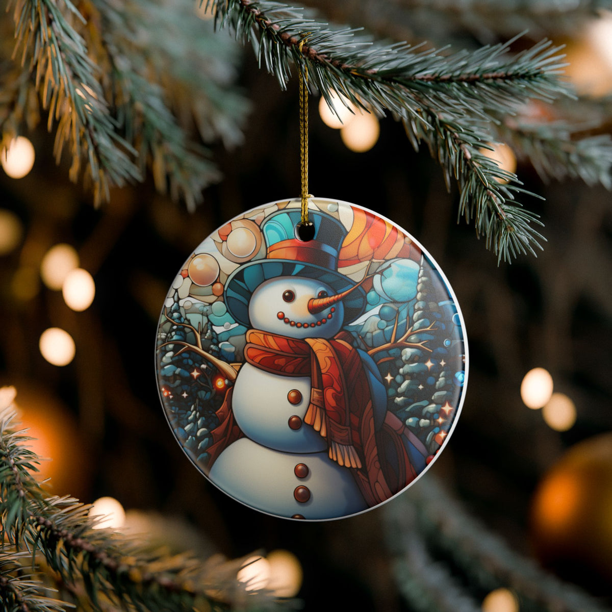 Snowman Christmas Ceramic Ornament   Item #188028