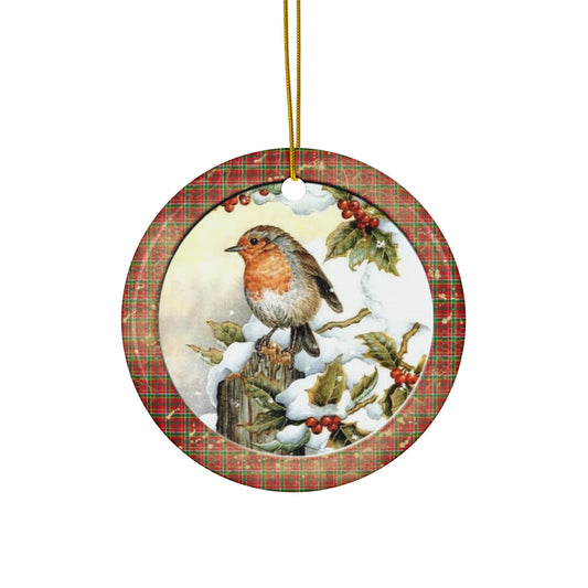 Winter Birds Ceramic Disc Ornament          Item #5930138