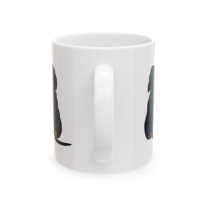 Dog Silhouette Mug – Back View Ceramic Coffee Cup 11oz    Item #10813