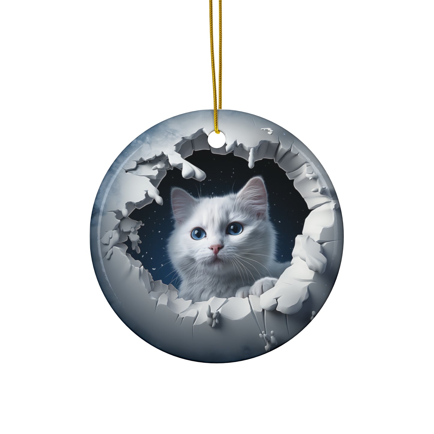 CAT 3D EFFECT CERAMIC ORNAMENT         Item #2380116