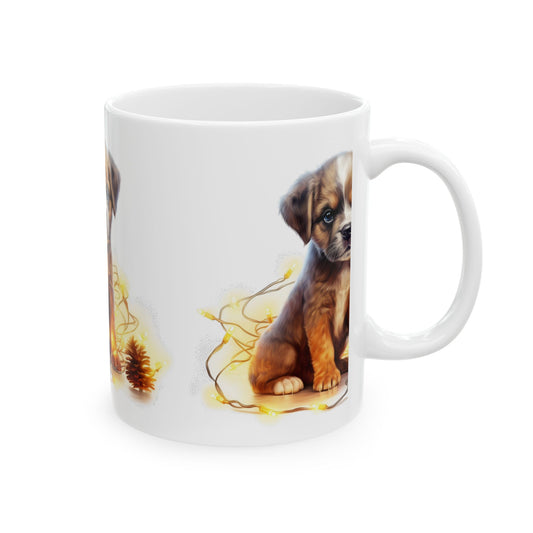 Cute Puppy Ceramic Mug — Adorable Brown Puppy Coffee Cup 11oz  Item #709107