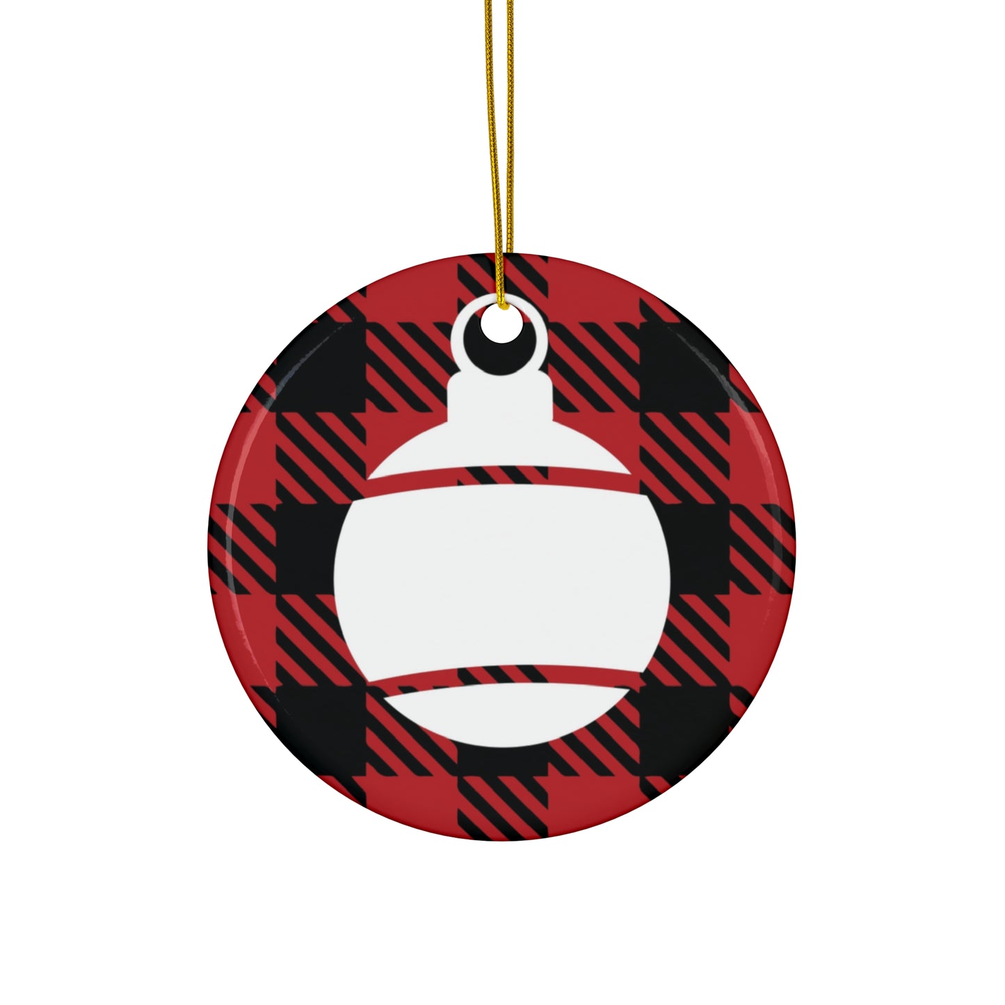 Buffalo Plaid Ornament Ceramic Disc Ornament     Item #8963222