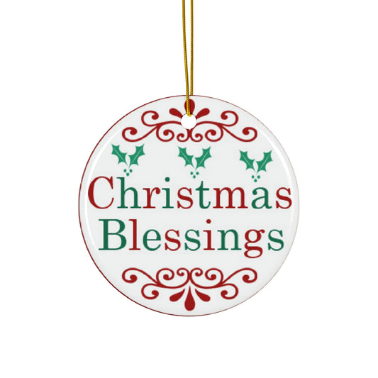 Christmas Blessings Ceramic Disc Ornament         Item #9902278