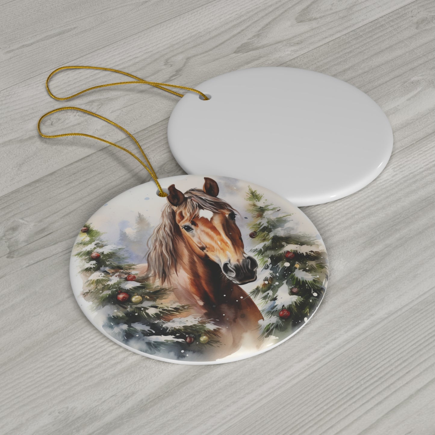 Ceramic Ornament - Country Christmas Horse    Item #9089451