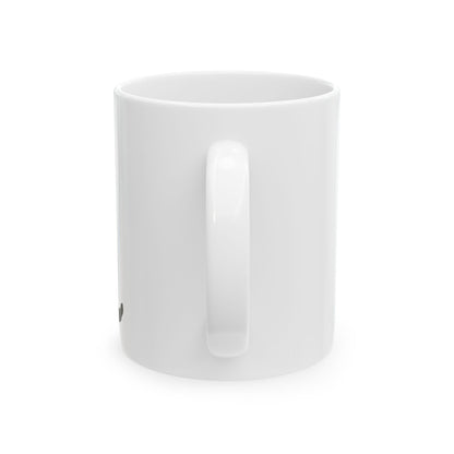 Cat Silhouette Ceramic Mug — Minimal Black Cat Coffee Cup 11oz  Item #1009