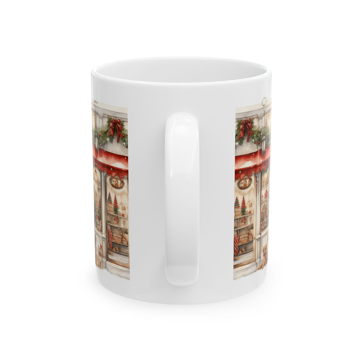 Christmas Cottage Shop Ceramic Mug — Festive Holiday Coffee Cup 11oz  Item #606544