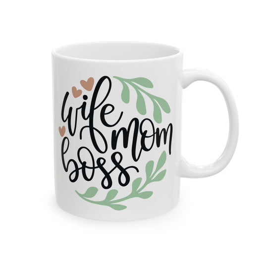 Mom Life Ceramic Mug – "Girl Mom" Floral Coffee Cup 11oz   Item #329683
