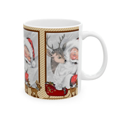 Christmas Santa & Reindeer Ceramic Mug 11oz  Item #291805