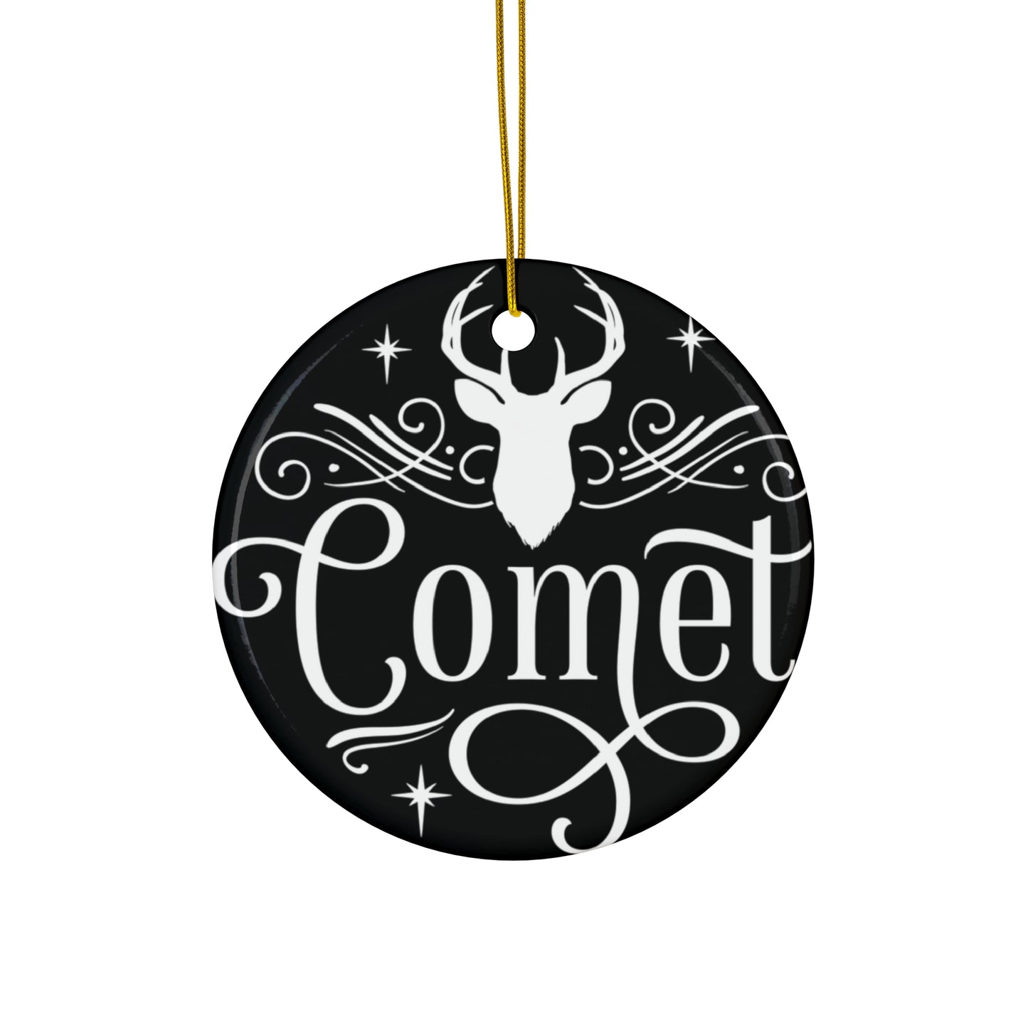 Comet Reindeer Ceramic Ornament By Santa's Creations     Item #5854277