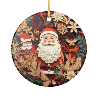 Santa Claus Christmas Ceramic Ornament   Item #18917