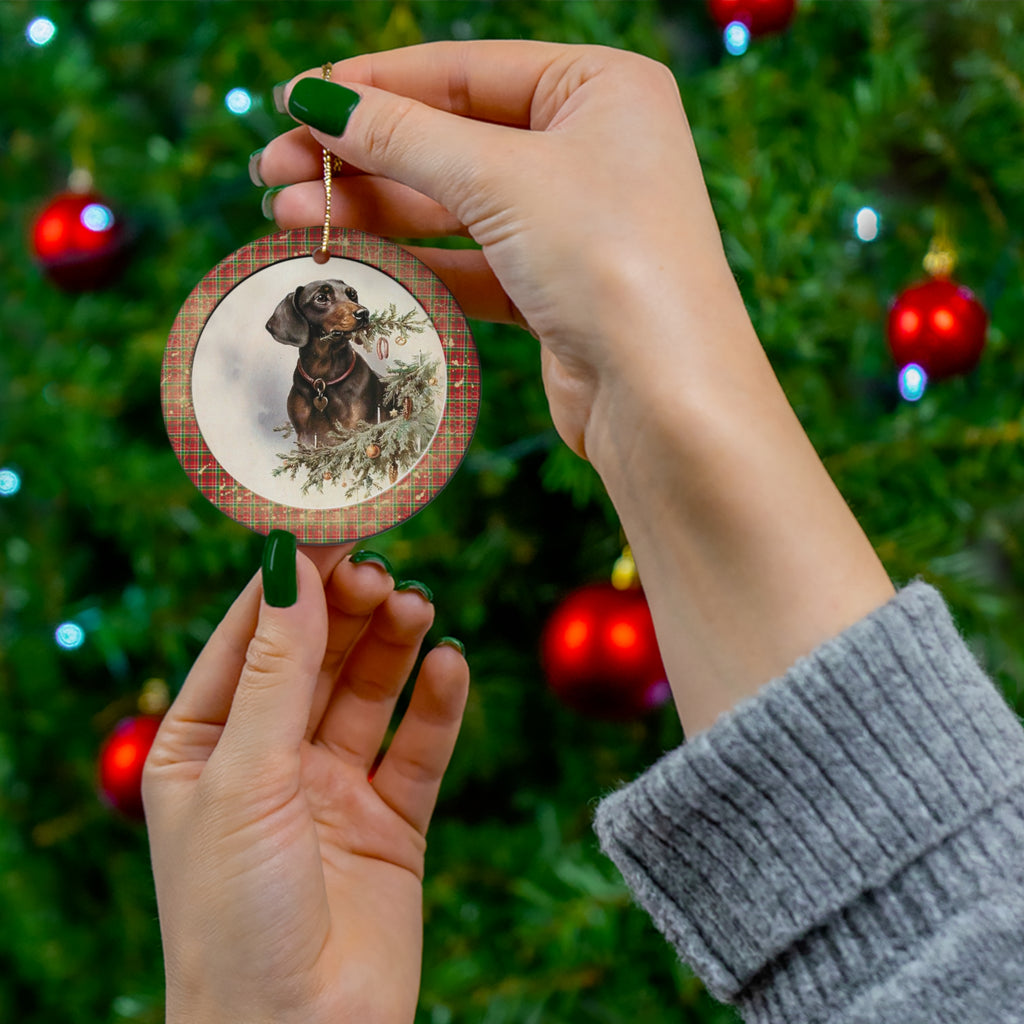 Dog Ceramic Disc Ornament        Item #6751459