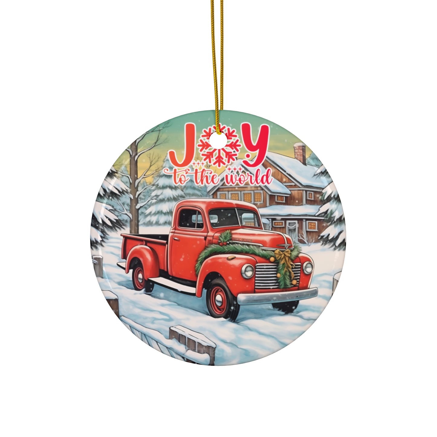 Red Truck Ceramic Ornament            Item #5407434