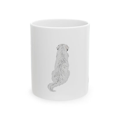 Dog Silhouette Ceramic Mug — Minimalist Back-View Puppy Coffee Cup 11oz  Item #492098
