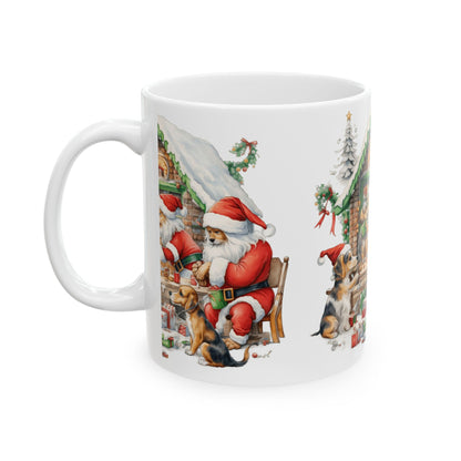 Santa Christmas Ceramic Mug – Festive Holiday Workshop Design 11oz   Item #935905