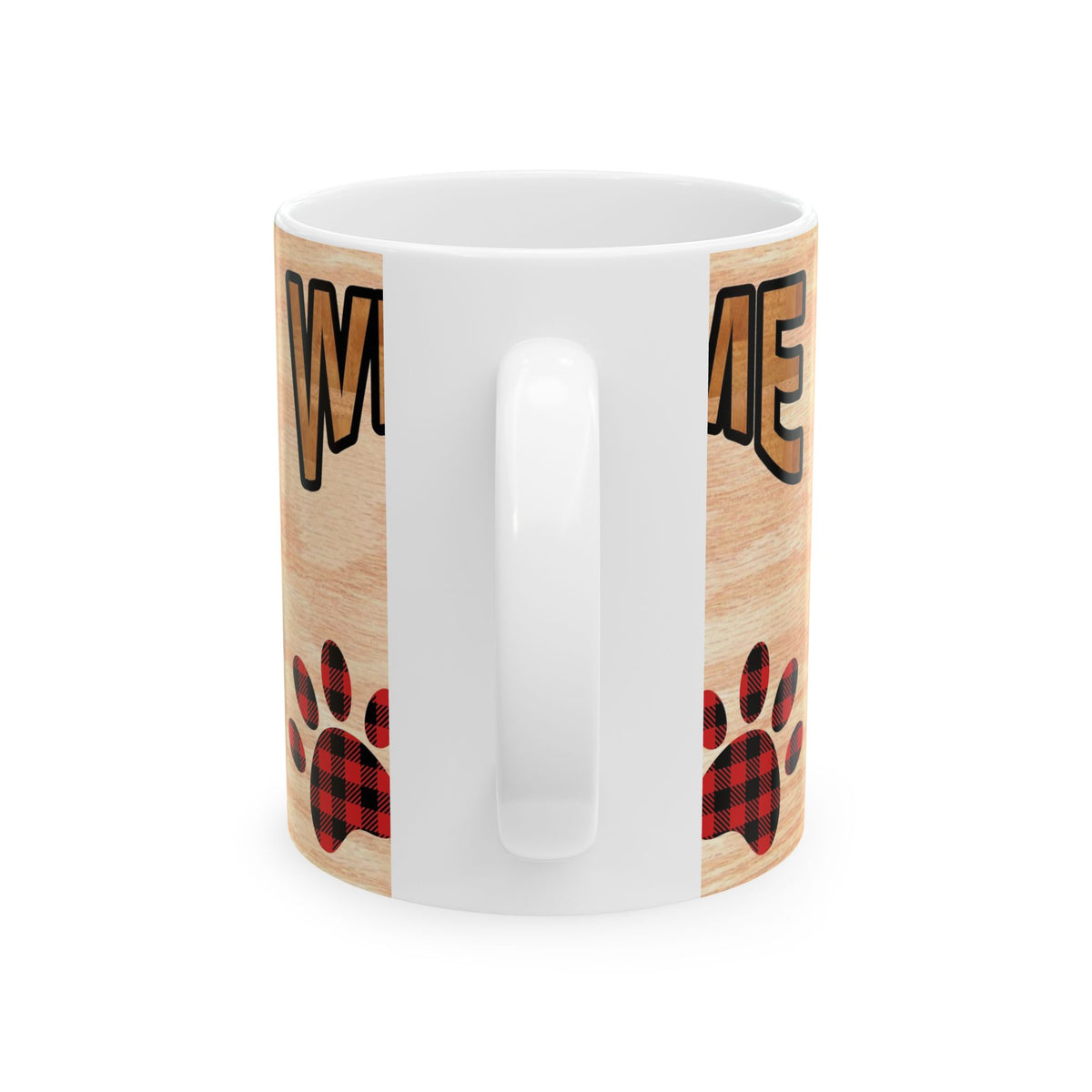 Welcome Dog Mug — Cute Border Collie Paw Print Ceramic Coffee Cup 11oz   Item #323628