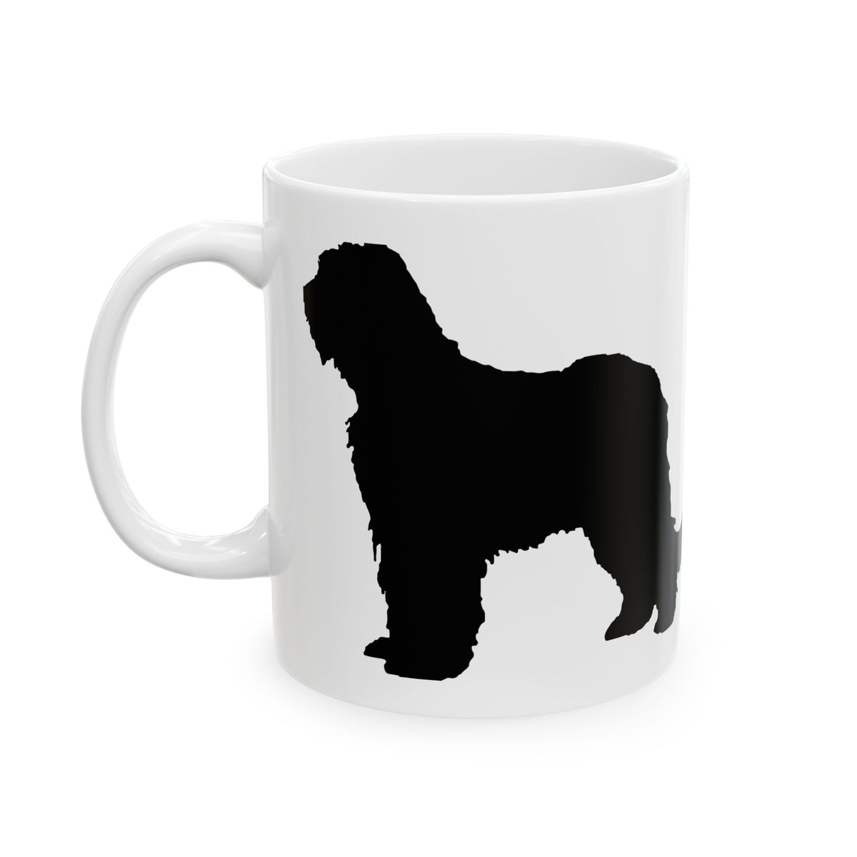 Black Dog Silhouette Ceramic Mug – Minimalist Pet Lover Coffee Cup 11oz   Item #527355
