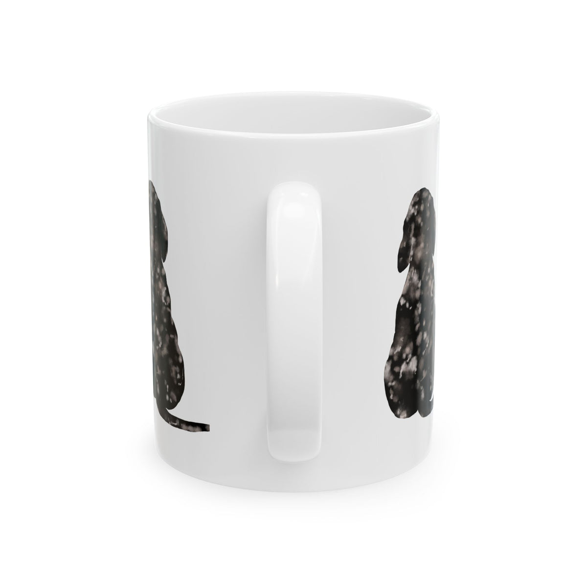 Dog Silhouette Mug – Back View Ceramic Coffee Cup 11oz    Item #93527