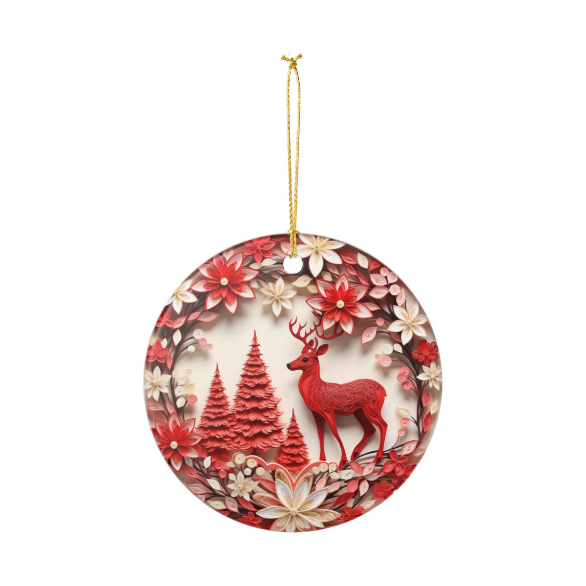 Red Reindeer Christmas Ornament   Item #384235