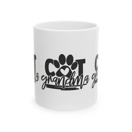Grandma Paw Print Ceramic Mug – 'Cat Grandma' Gift 11oz   Item #379599