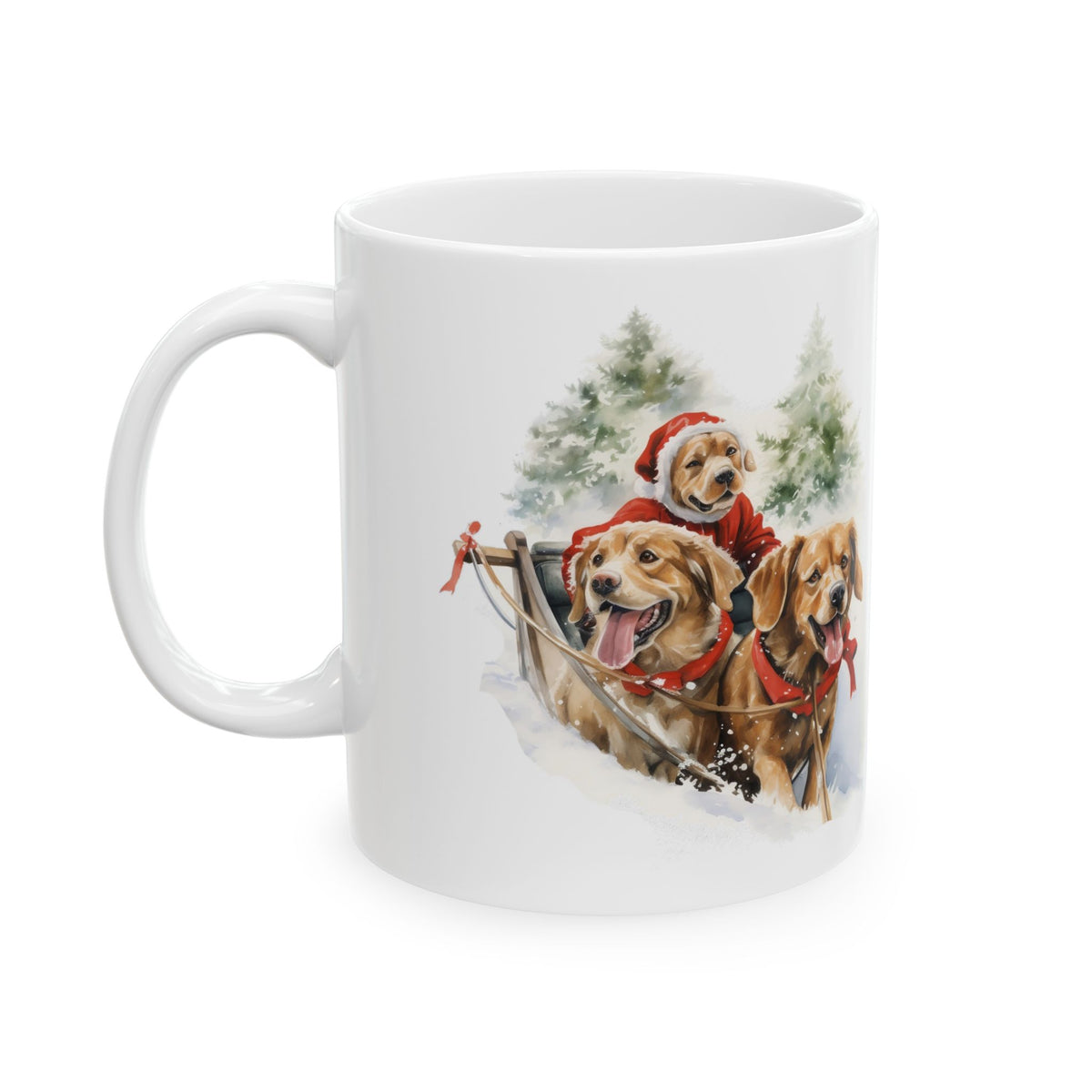 Festive Christmas Dogs Ceramic Mug  11oz  Item #852926
