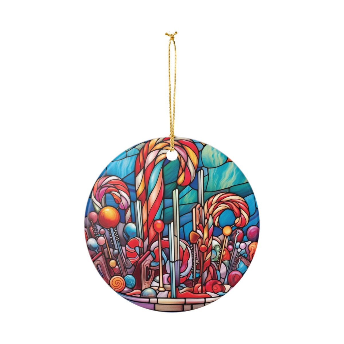 Colorful Candyland Ceramic Ornament   Item #650247