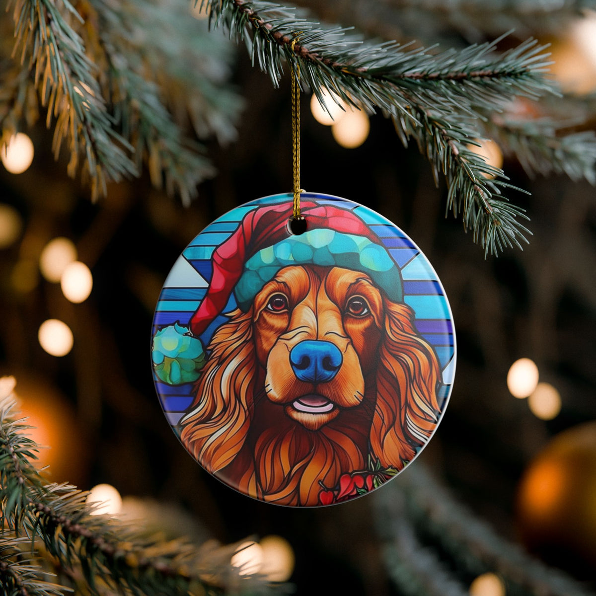 Festive Golden Retriever Christmas Ornament   Item #680171