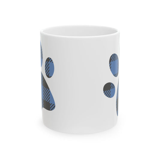 Blue Paw Print Ceramic Mug — Cute Pet Lover Coffee Cup 11oz   Item #252252
